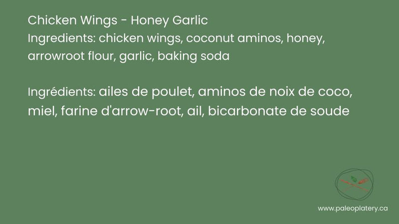 chicken wings - honey garlic