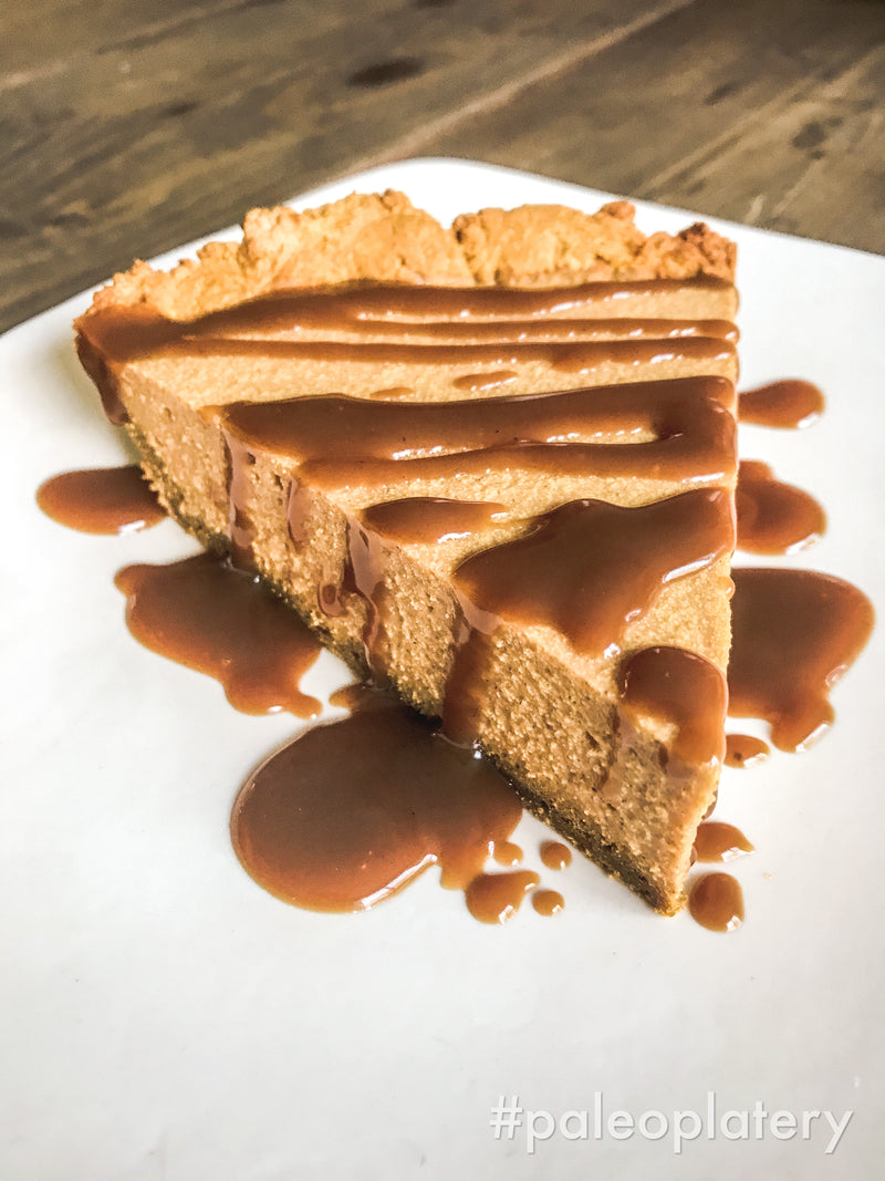 pumpkin pie with caramel drizzle (by the slice)