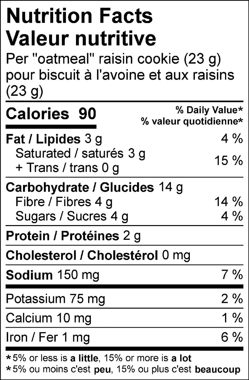 "oatmeal" raisin cookies (package of 6)