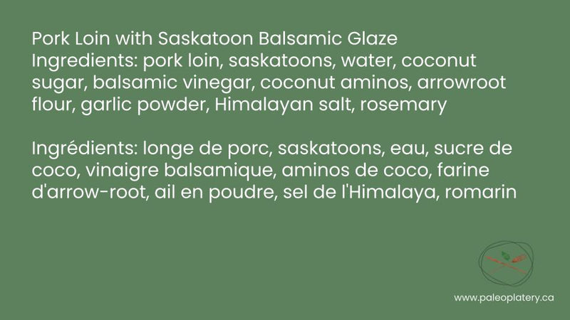 pork loin with saskatoon balsamic glaze